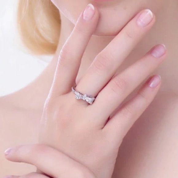 NEW!💙💎🎀GORGEOUS! BOW KNOT RING!🎀💎💙PAVE CZ! 7 - Picture 6 of 10